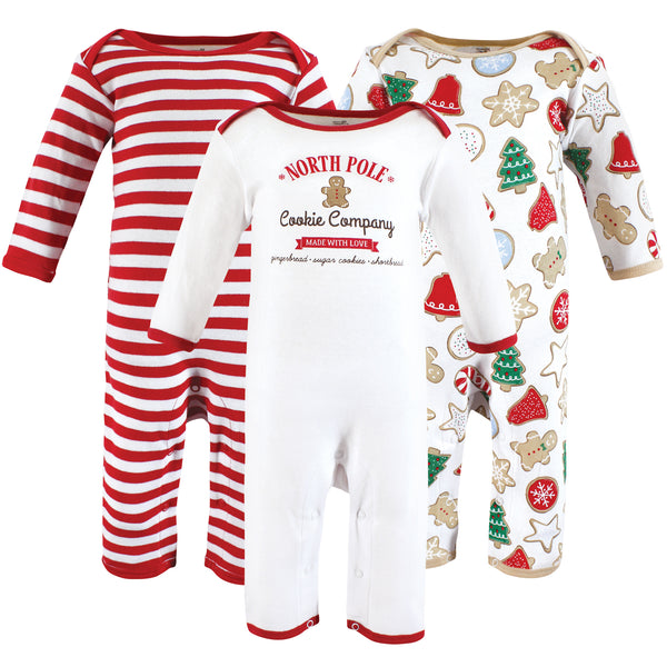 Touched by Nature Unisex Baby Organic Cotton Coveralls, Christmas Cookies