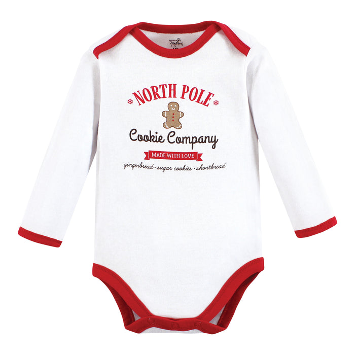 Touched by Nature Organic Cotton Long-Sleeve Bodysuits, Christmas Cookies