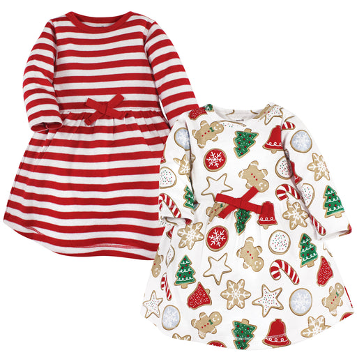 Touched by Nature Girl Organic Cotton Long-Sleeve Dresses, Christmas Cookies