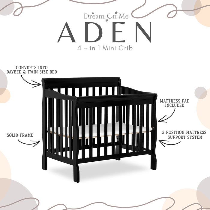 Dream On Me Aden Convertible 4 in 1 Mini Crib buybuy BABY