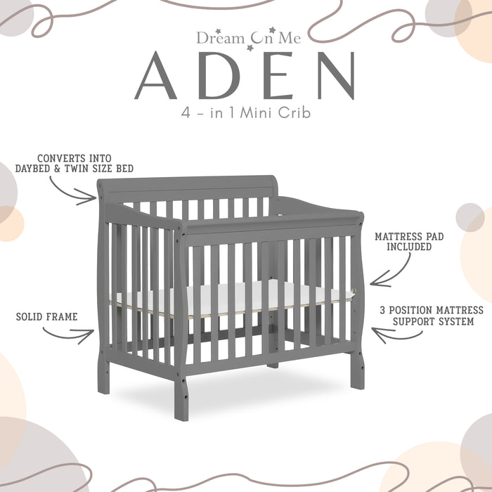 Dream On Me Aden Convertible 4 in 1 Mini Crib buybuy BABY