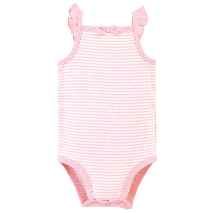 Touched by Nature Baby Girl Organic Cotton Bodysuits 5 Pack, Strawberries