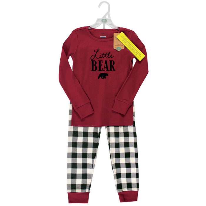 Touched by Nature Baby, Toddler and Kids Unisex Holiday Pajamas, Kids Bear