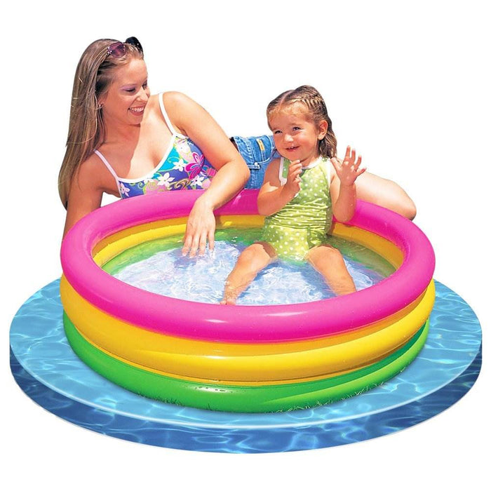 Intex 58924EP 34in x 10in Sunset Glow Soft Inflatable Baby Swimming Pool