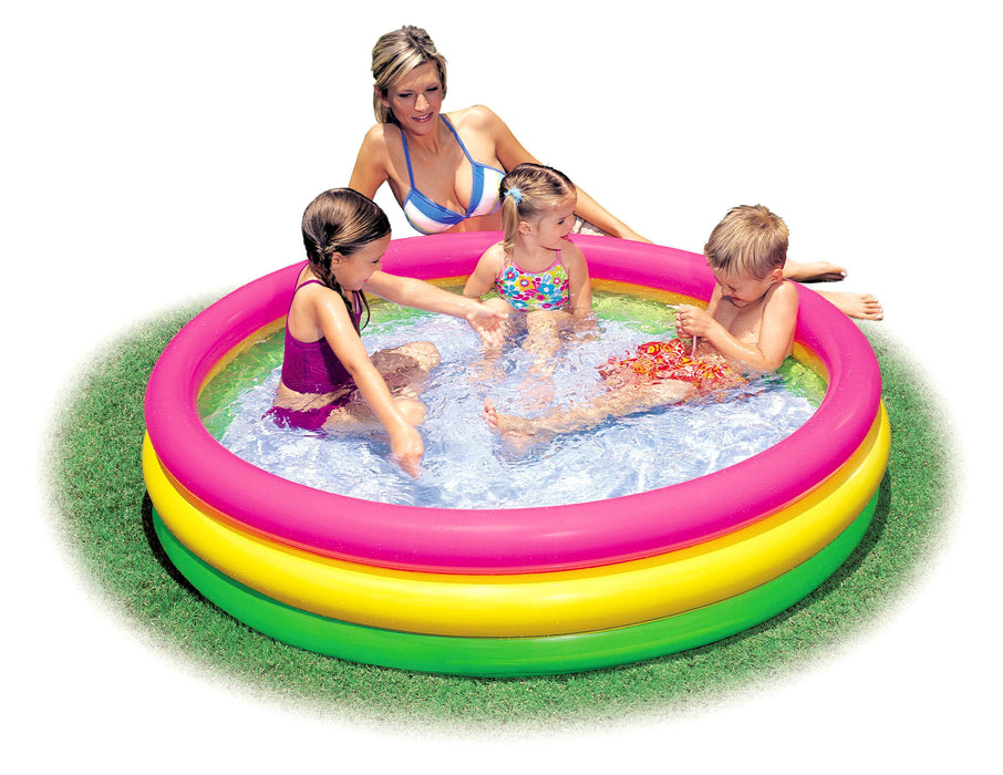 Intex 12' Above Ground Pool and Pump with 58" Inflatable Sunset Glow Kids Pool