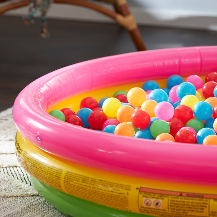 Intex Inflatable Sunset Glow Kiddie Pool with Multi-Colored Fun Ballz, 100 Pack