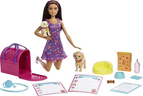 Barbie Pup Adoption Playset and Doll with Brown Hair buybuy BABY