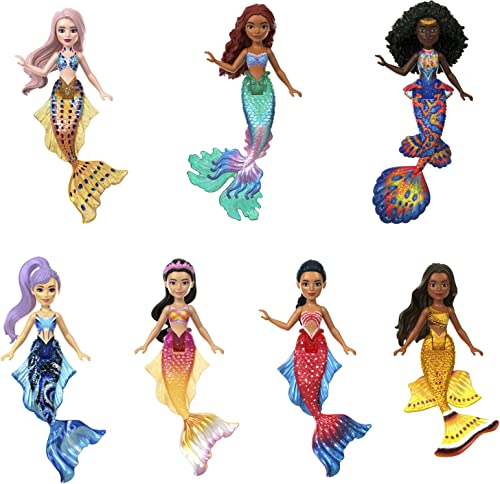 Disney The Little Mermaid Ariel and Sisters Small Doll Set, 7 Mermaids