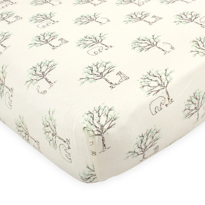 Touched by Nature Baby Organic Cotton Crib Sheet, Birch Trees, One Size