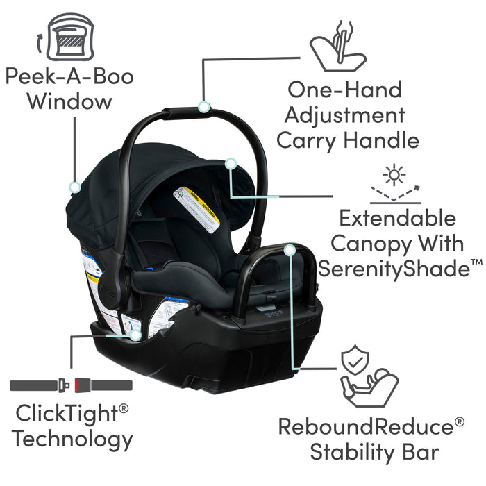 Bob Gear Wayfinder™ Travel System, Infant Car Seat and Stroller Combo, ClickTight®, Nightfall