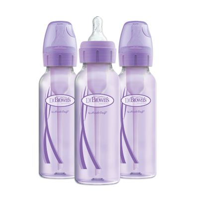 Dr. Brown's Baby Bottles Girls 6 Pack - 3 (8 oz) Lavender and 3 (8
