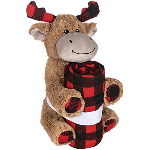 Trend Lab Buffalo Check Moose Plush & Swaddle Blanket 2 Piece Gift Set