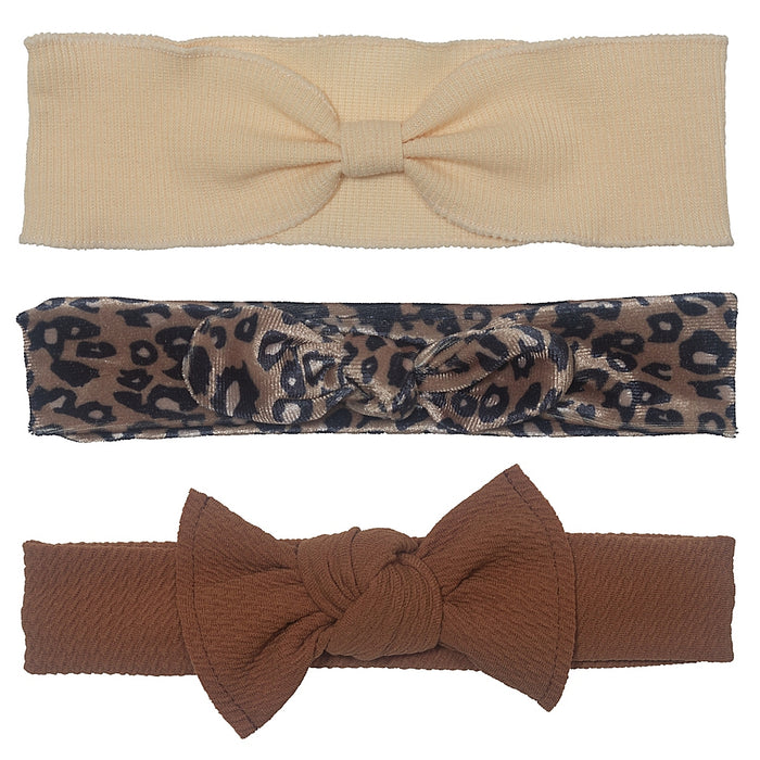 So'dorable 3 Piece Leopard Bow Headwrap Set