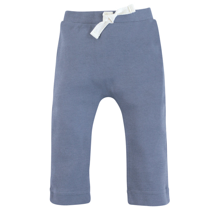 Touched by Nature Baby and Toddler Boy Organic Cotton Pants 4 Pack, Lt. Blue Gray
