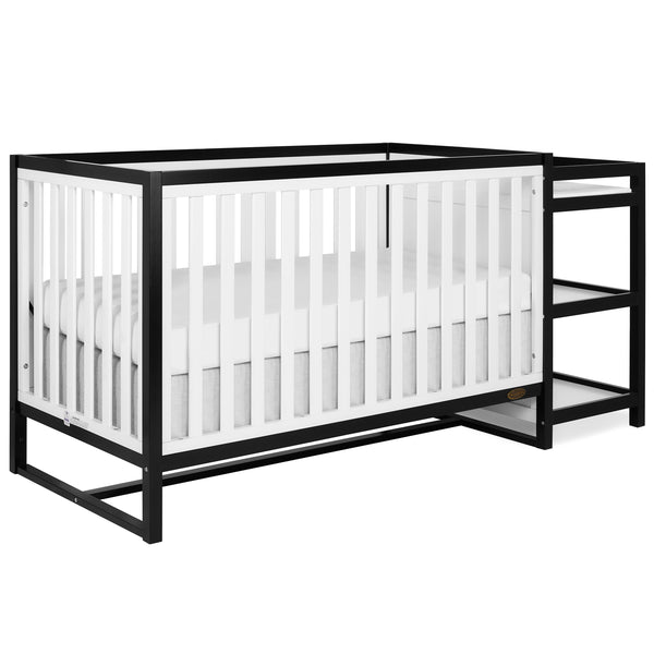 Grey convertible crib with changing table best sale