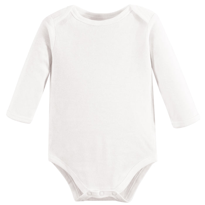 Touched by Nature Organic Cotton Long-Sleeve Bodysuits 5-pack, White