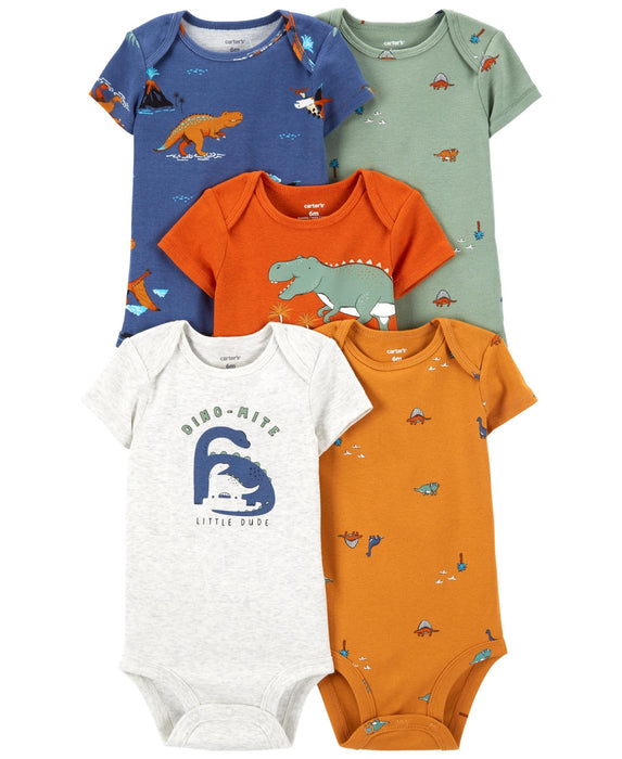 Carter's Baby Boys Short Sleeve Bodysuits Dinosaurs, Pack of 5 — buybuy ...