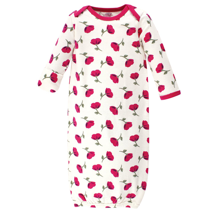 Touched by Nature Infant Girl Organic Cotton Gowns, Petals, Preemie-Newborn