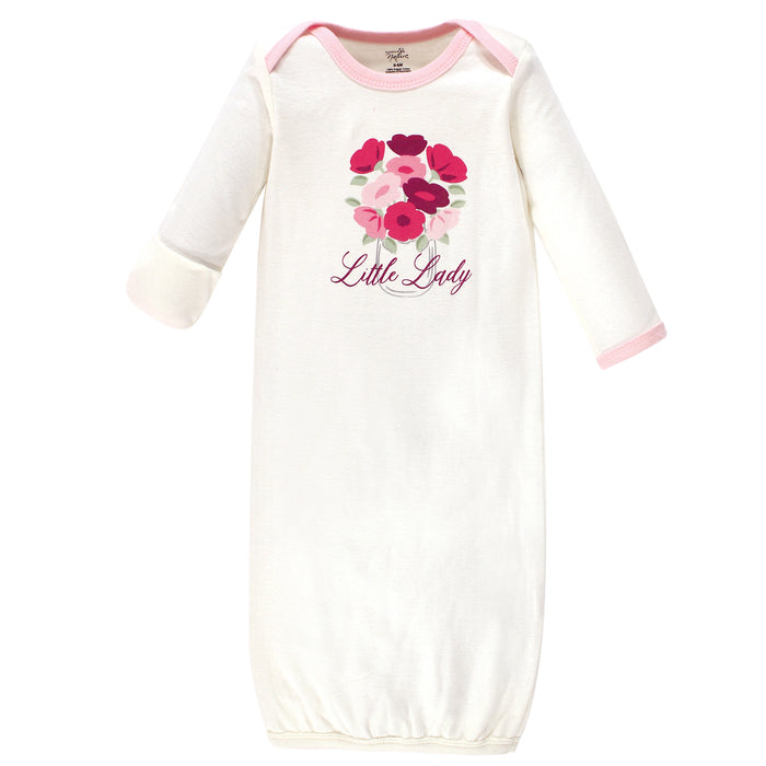 Touched by Nature Infant Girl Organic Cotton Gowns, Petals, Preemie-Newborn