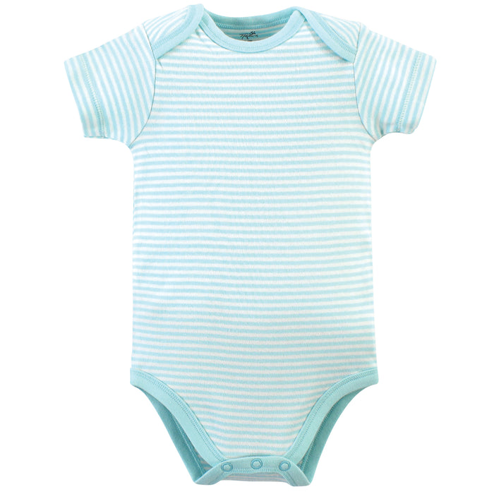 Touched by Nature Baby Girl Organic Cotton Bodysuits 5 Pack, Dragonfly
