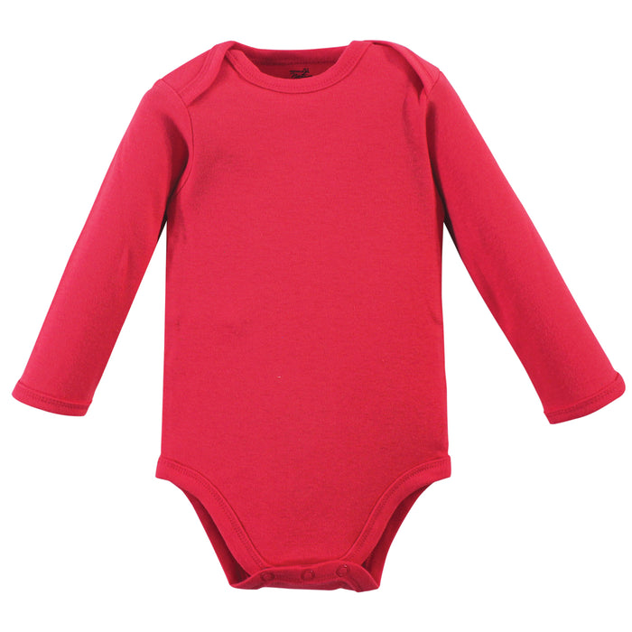 Touched by Nature Baby Girl Organic Cotton Long-Sleeve Bodysuits 5 Pack, Poppy