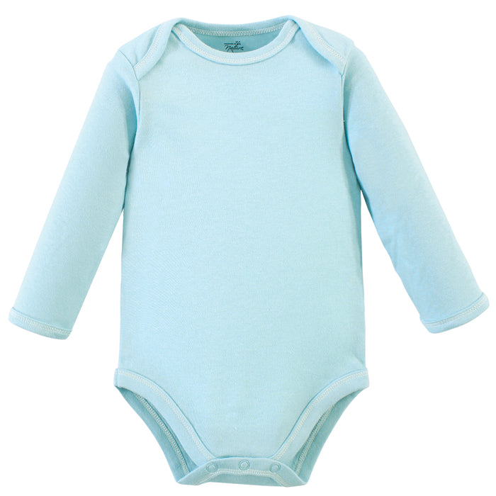Touched by Nature Baby Girl Organic Cotton Long-Sleeve Bodysuits 5 Pack, Rosebud