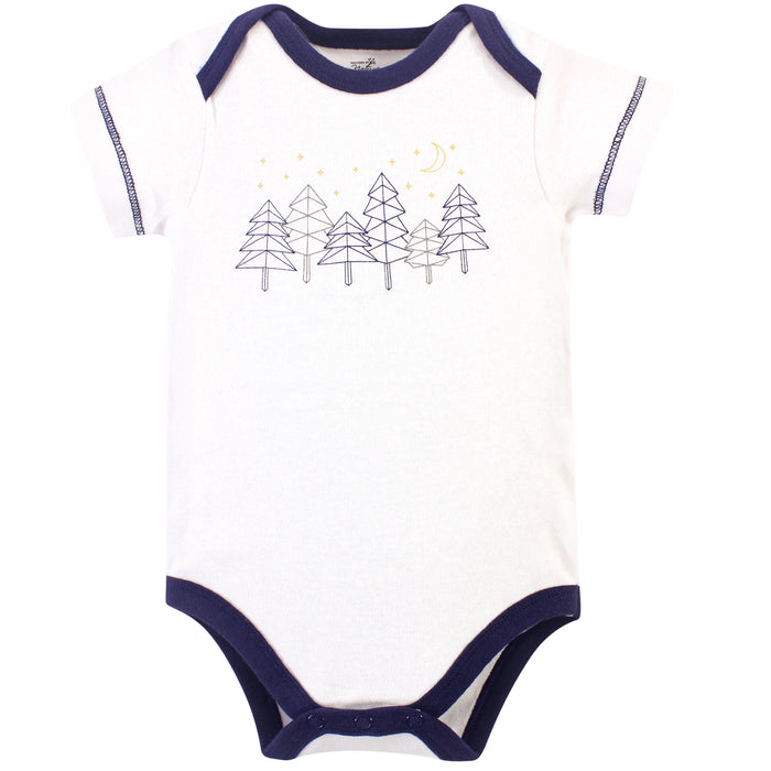 Touched by Nature Baby Boy Organic Cotton Bodysuits 5 Pack, Constellation