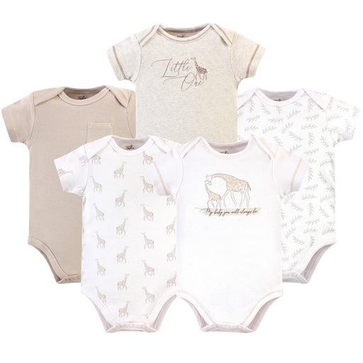 Touched by Nature Organic Cotton Bodysuits 5-Pack, Little Giraffe