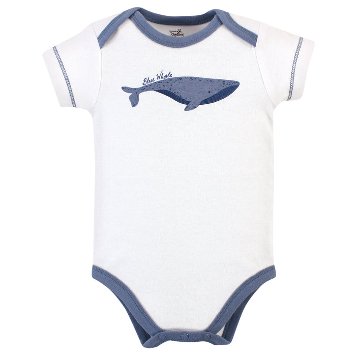 Touched by Nature Organic Cotton Bodysuits 5-Pack, Blue Whale