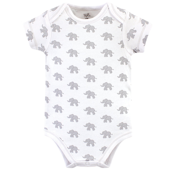 Touched by Nature Organic Cotton Bodysuits 5-Pack, Marching Elephant