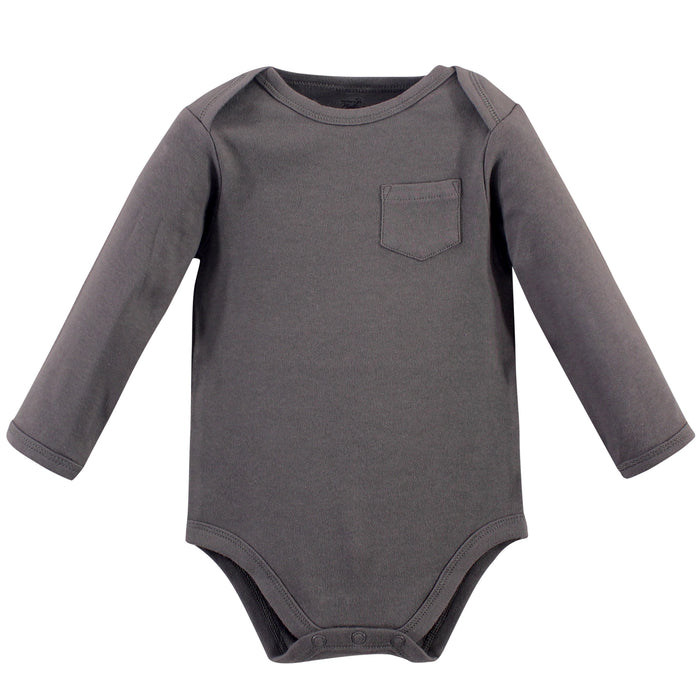 Touched by Nature Baby Boy Organic Cotton Long-Sleeve Bodysuits 5 Pack, Boho Fox