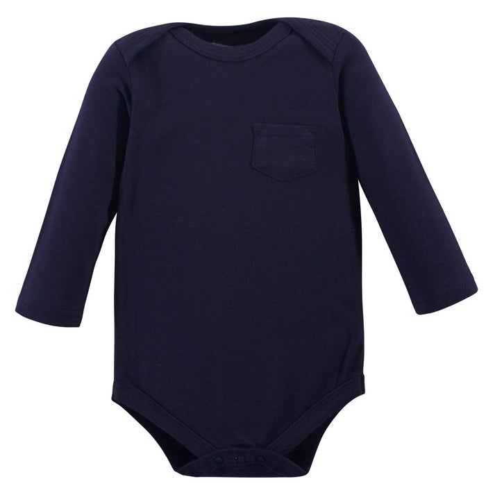 Touched by Nature Baby Boy Organic Cotton Long-Sleeve Bodysuits 5 Pack, Constellation