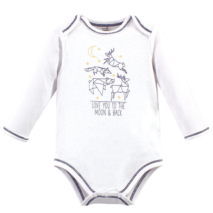 Touched by Nature Baby Boy Organic Cotton Long-Sleeve Bodysuits 5 Pack, Constellation