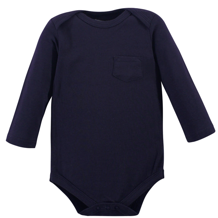Touched by Nature Baby Boy Organic Cotton Long-Sleeve Bodysuits 5 Pack, Truck