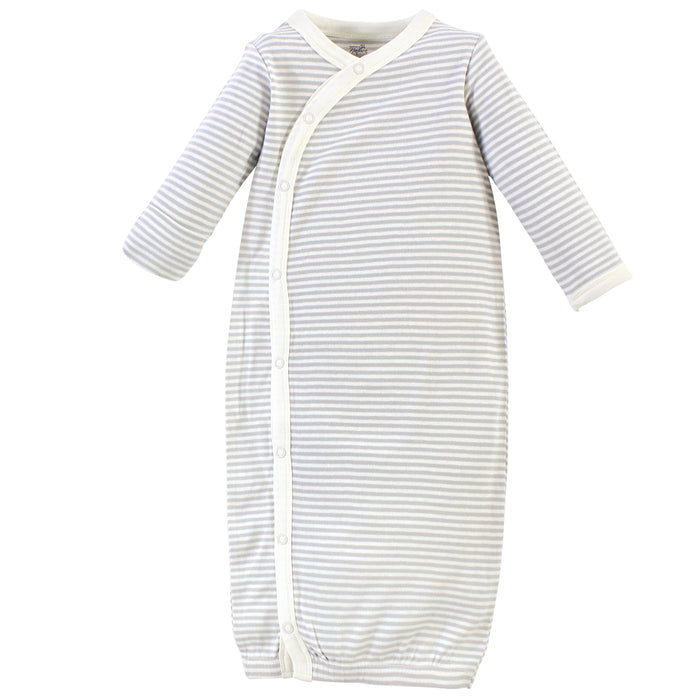 Touched by Nature Organic Cotton Side-Closure Snap Long-Sleeve Gowns 3 Pack, Bird