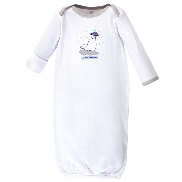 Touched by Nature Infant Boy Organic Cotton Gowns, Infinite Love Bear, Preemie/Newborn
