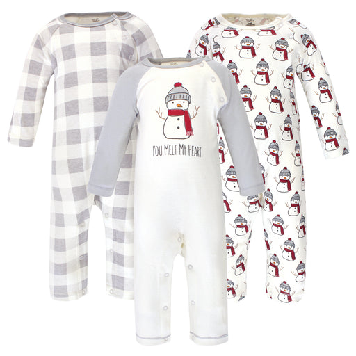 Touched by Nature Baby Organic Cotton Coveralls 3 Pack, Snowman