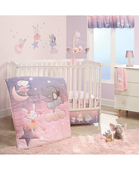 Bedtime Originals Tiny Dancer Crib Bedding Set, Pink/Purple - 3 pc