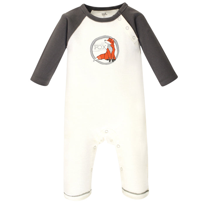 Touched by Nature Baby Boy Organic Cotton Coveralls 3 Pack, Boho Fox