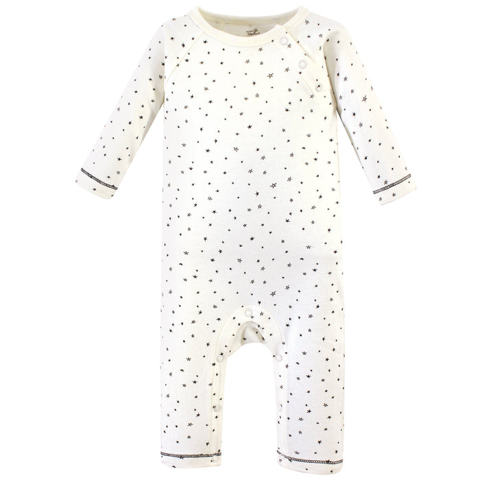 Touched by Nature Baby Boy Organic Cotton Coveralls 3 Pack, Mr. Moon