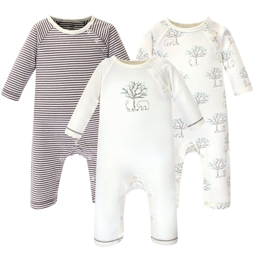 Touched by Nature Baby Organic Cotton Coveralls 3 Pack, Birch Tree