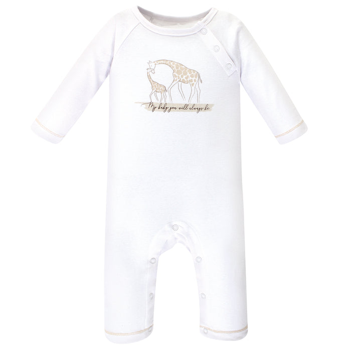 Touched by Nature Baby Organic Cotton Coveralls 3 Pack, Little Giraffe
