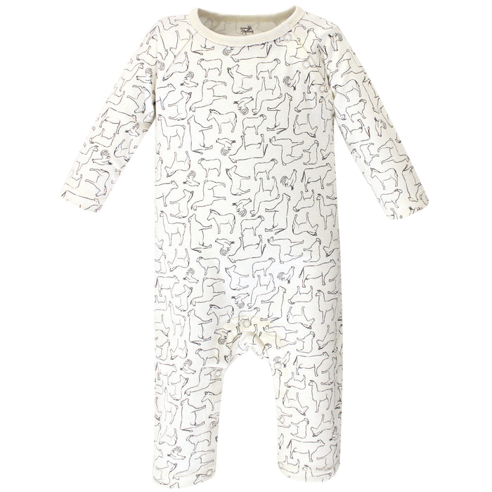 Touched by Nature Baby Organic Cotton Coveralls 3 Pack, Farm Friends