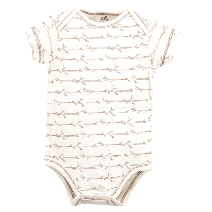 Touched by Nature Baby Boy Organic Cotton Bodysuits 5 Pack, Fox