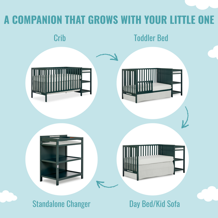 Dream On Me Synergy 5-in-1 Convertible Crib And Changer