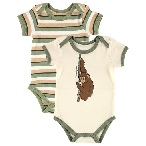 Touched by Nature Baby Boy Organic Cotton Bodysuits, Green