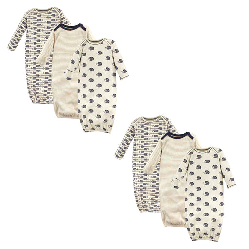 Touched by Nature Baby Organic Cotton Gowns, Hedgehog 6-Piece