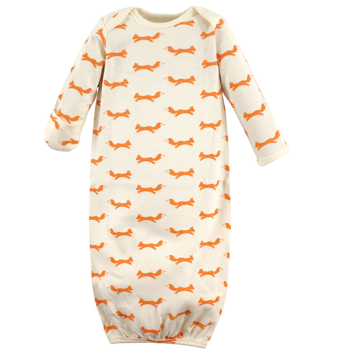 Touched by Nature Baby Boy Organic Cotton Gowns, Fox