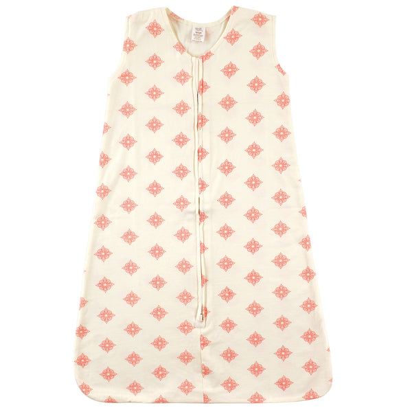 Touched by Nature Baby Girl Organic Cotton Sleeveless Wearable Sleeping Bag, Sack, Blanket, Dainty Rosette