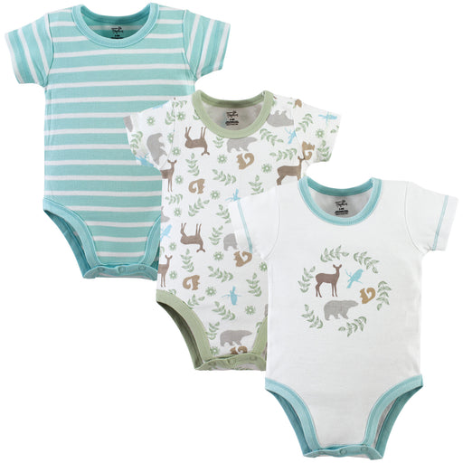Touched by Nature Organic Cotton Bodysuits 3-Pack, Forest